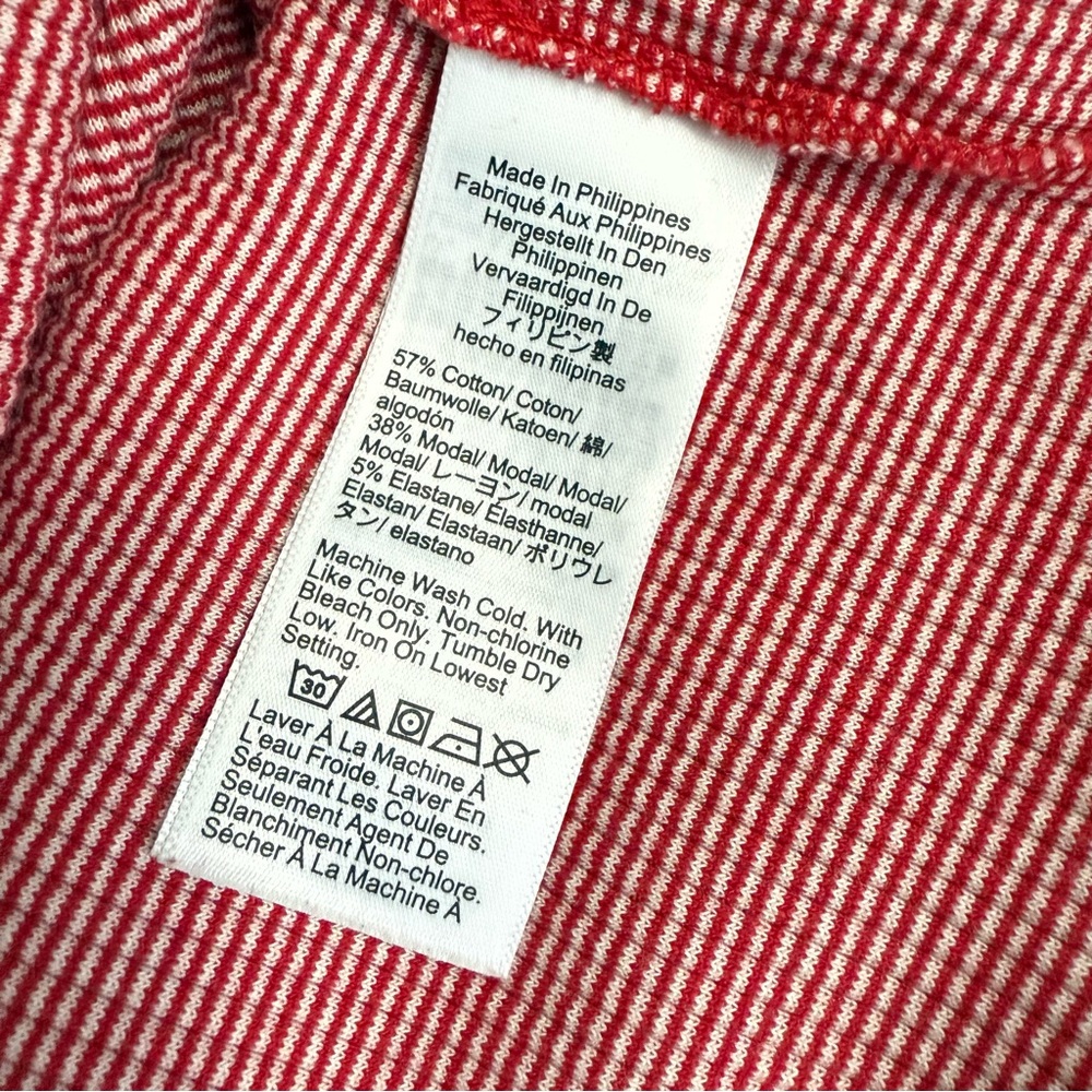 J Crew Vintage Rib Ruffle Boatneck Top Red Small - Picture 6 of 7